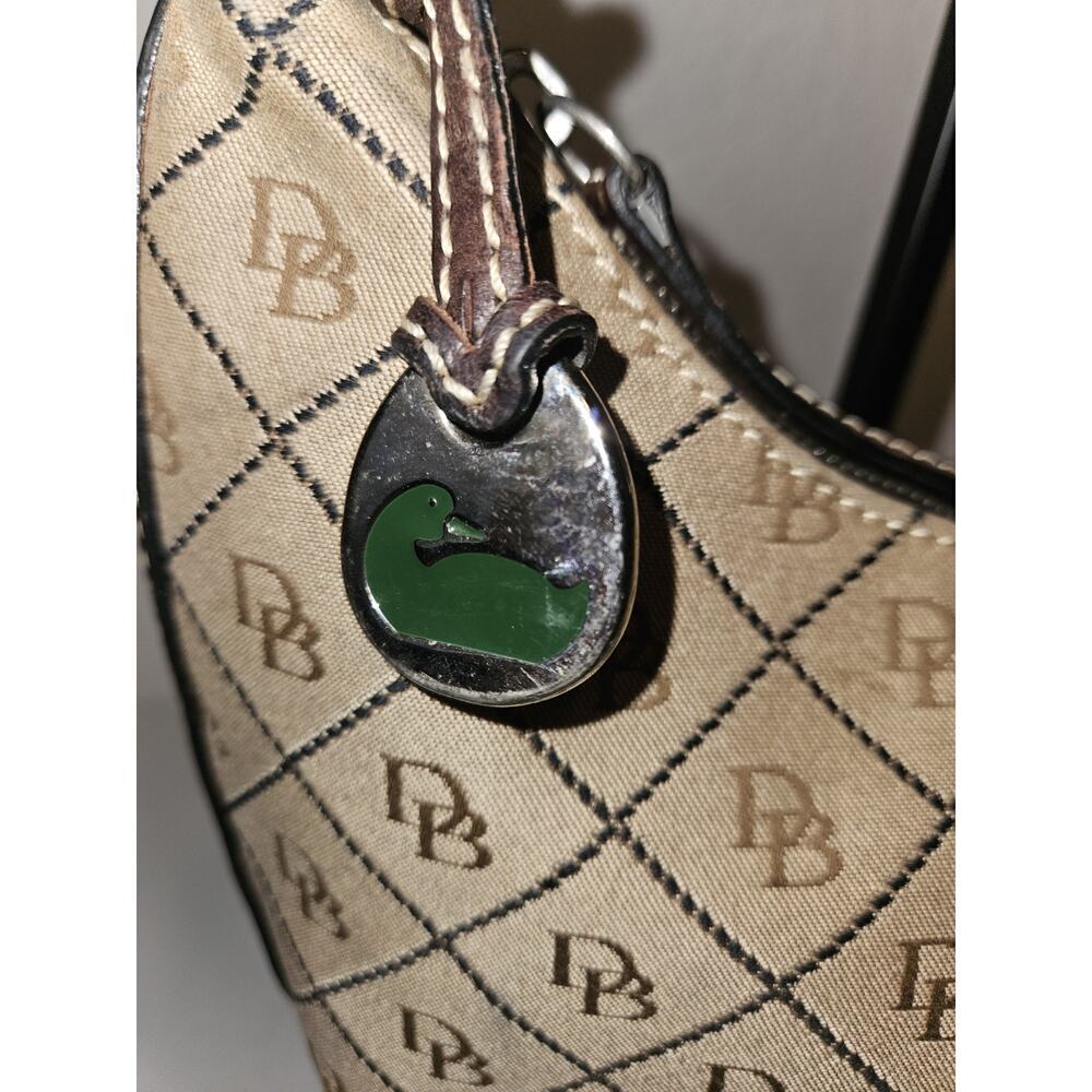 Dooney & Bourke Signature Diamond Jacquard Small Handbag Brown 11x8x5 - Picture 3 of 16